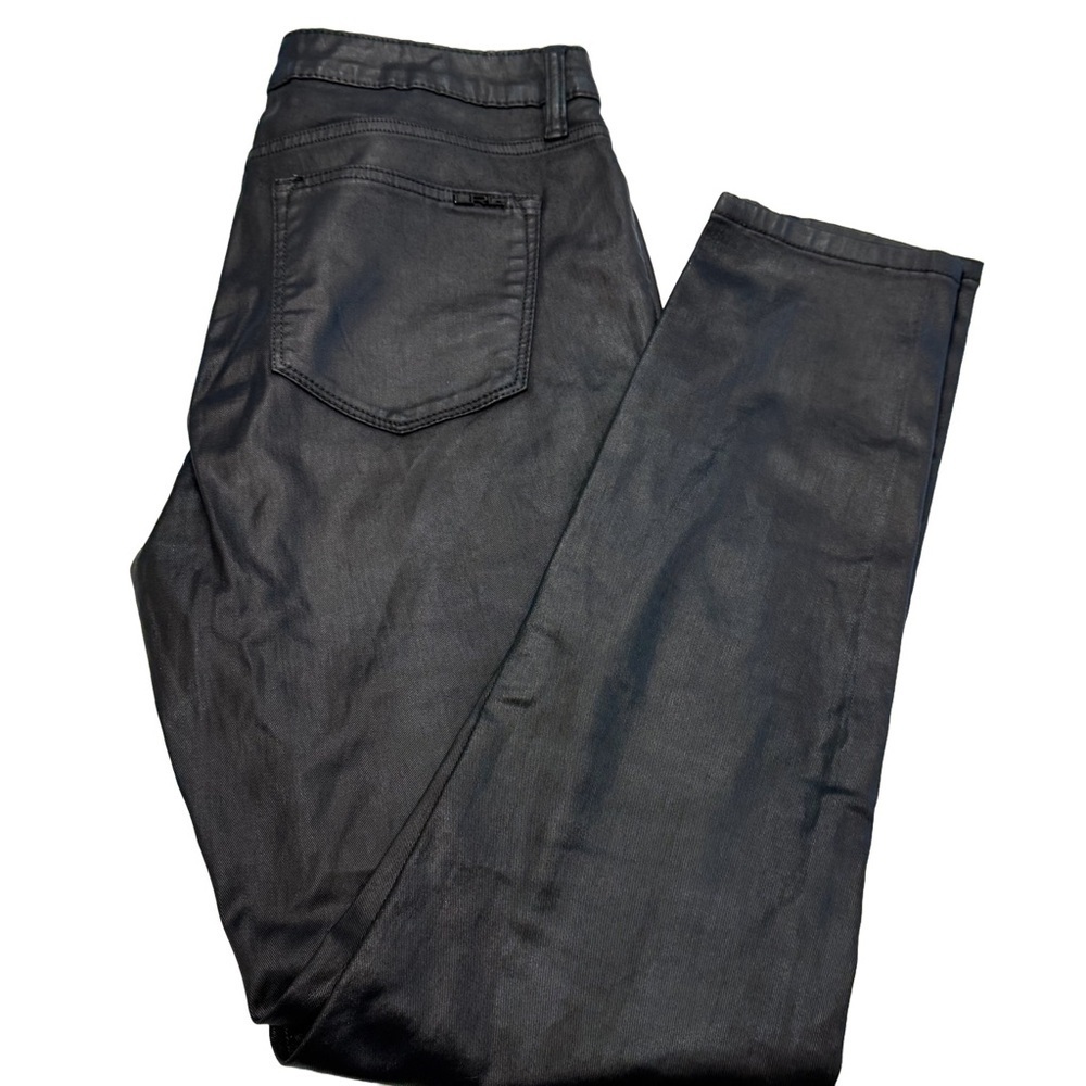 LRL Ralph Lauren Women’s Jeans Sz 10 Black Modern Wax Coated Leather-like NWOT